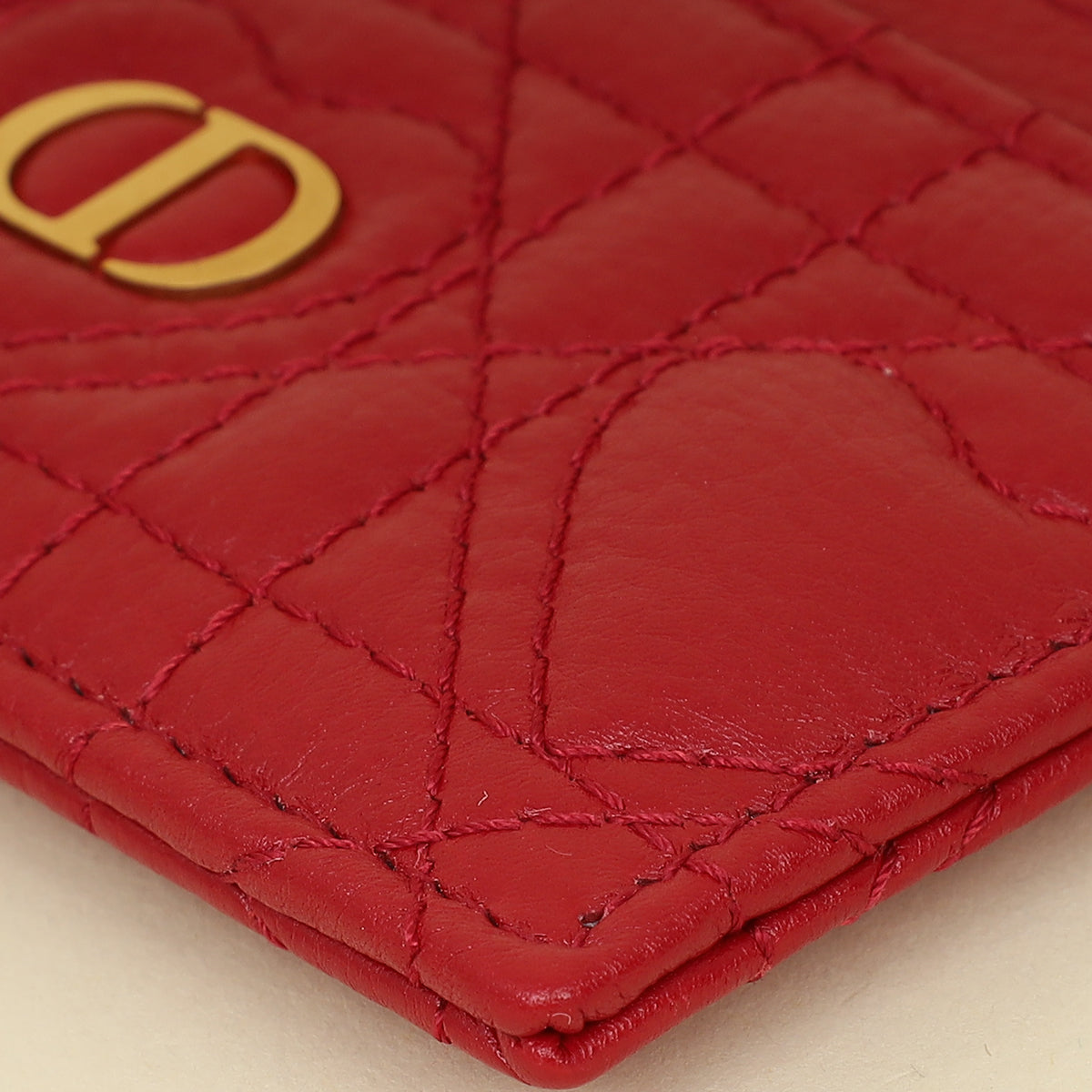Christian Dior Red Dioramour Dior Caro Freesia Card Holder