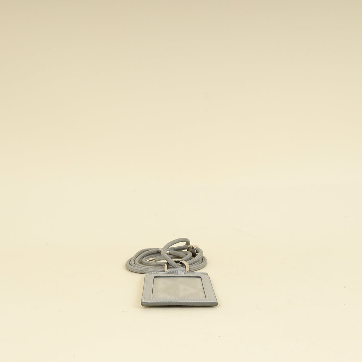 Christian Dior Gray CD Diamond Card Holder on Lanyard