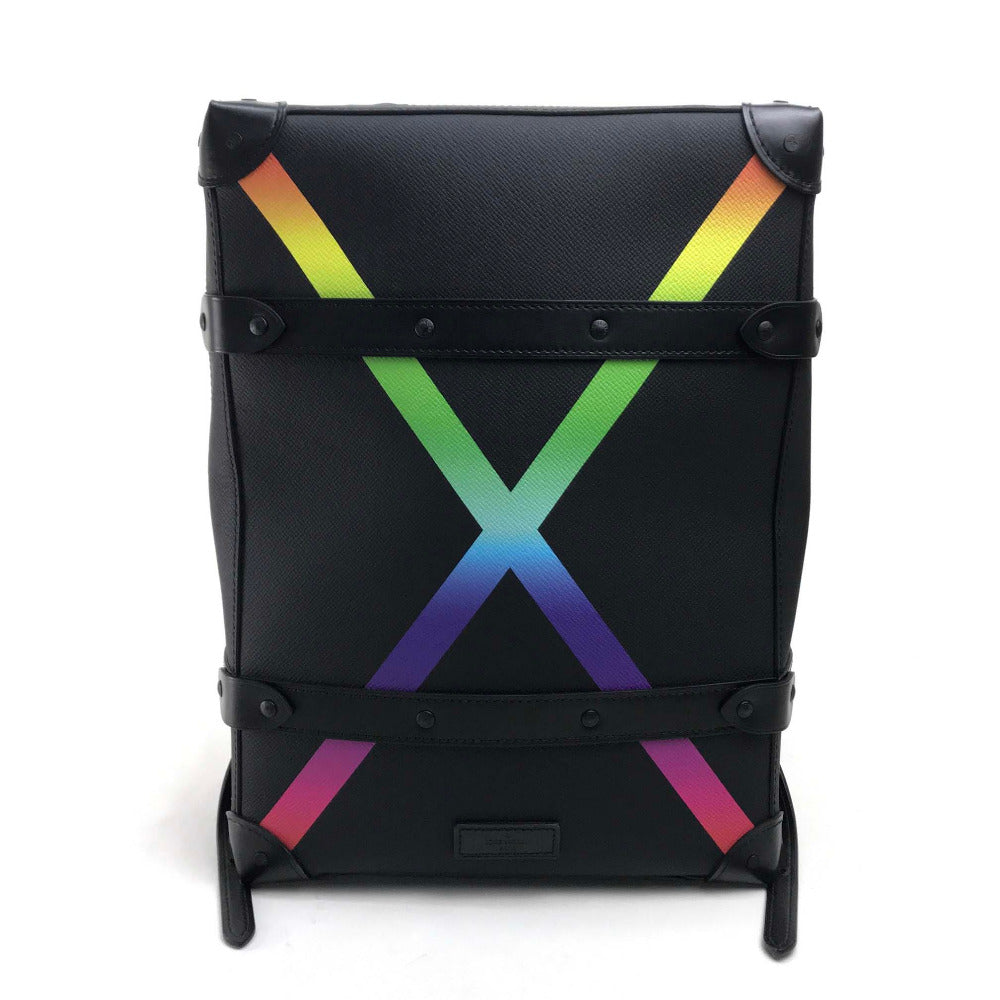 LOUIS VUITTON Backpack M30337 Taiga Leather black taiga rainbow Soft Trunk Backpack PM mens  d
