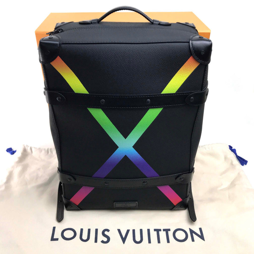 LOUIS VUITTON Backpack M30337 Taiga Leather black taiga rainbow Soft Trunk Backpack PM mens  d