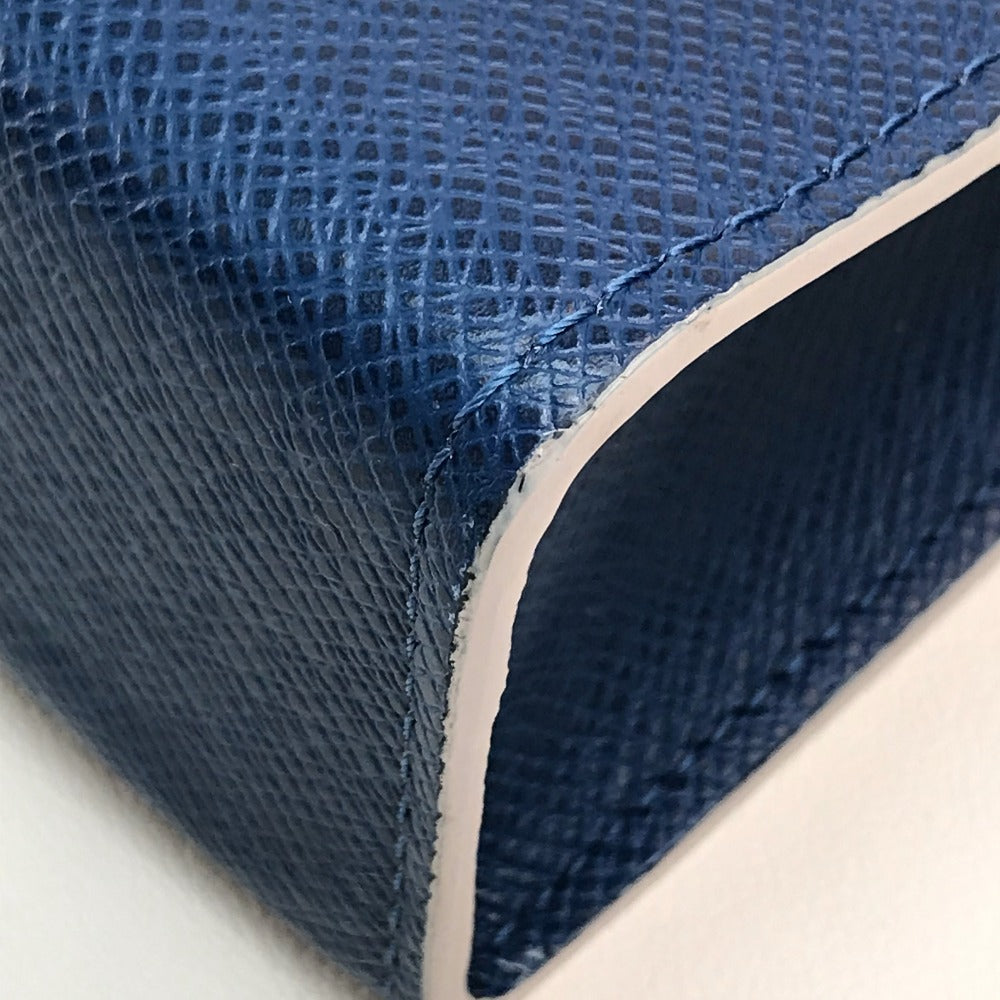 LOUIS VUITTON business bag M30399 Taiga Leather blue Taiga Pochette Voyage MM mens  d