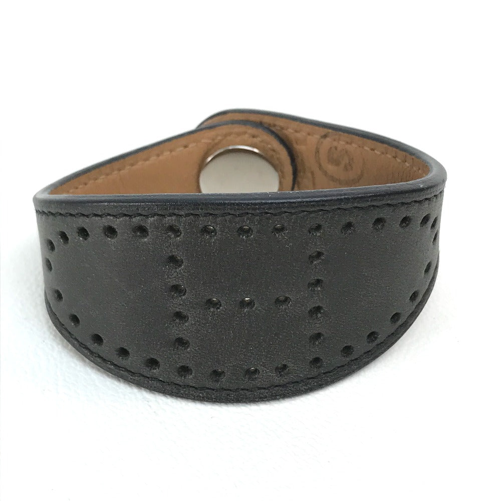 HERMES bracelet leather Black / brown Accessories Evelyn unisex(Unisex)  d