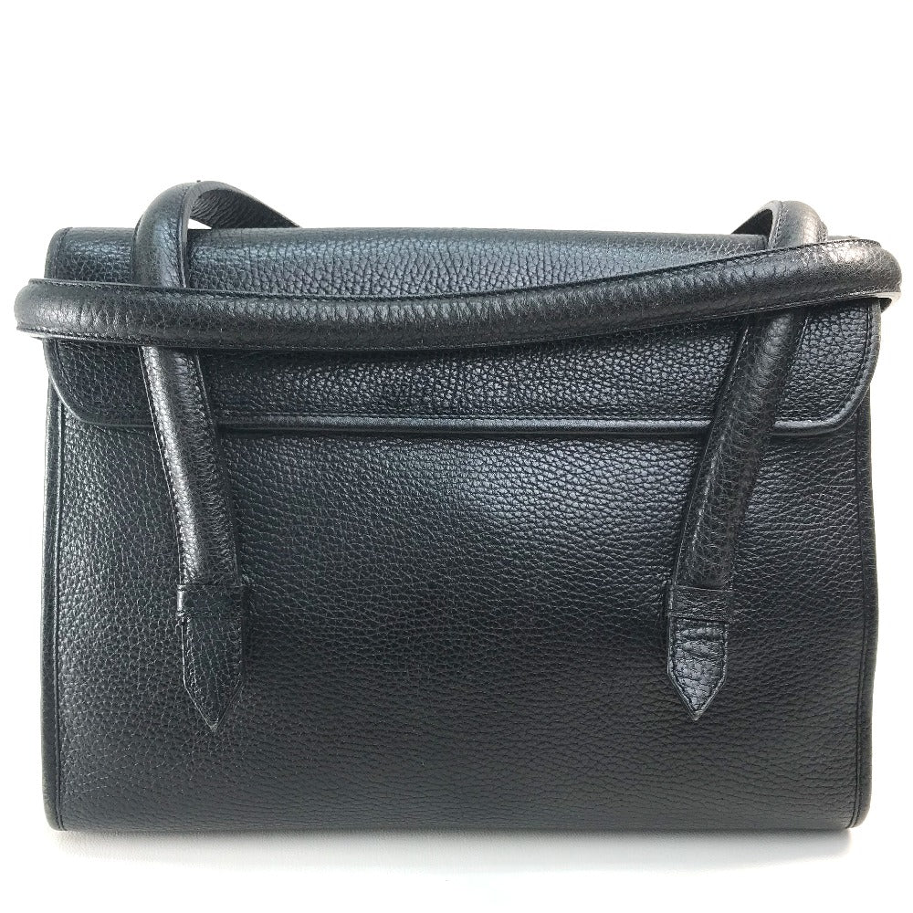 CELINE Handbag leather Black x Gold Metal   Chain lock Women
