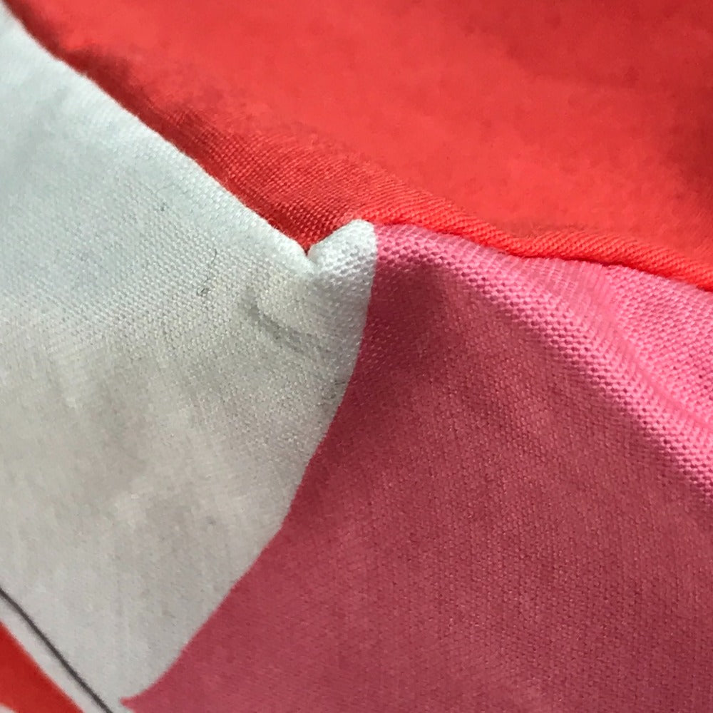 HERMES Tote Bag cotton Pink x Red type Beach bag Cabas Drapeaux au vent Women  d