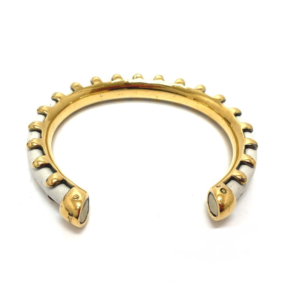 HERMES Bangle Metal, Leather white Horseshoe vintage Women  d
