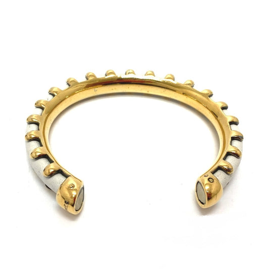 HERMES Bangle Metal, Leather white Horseshoe vintage Women  d