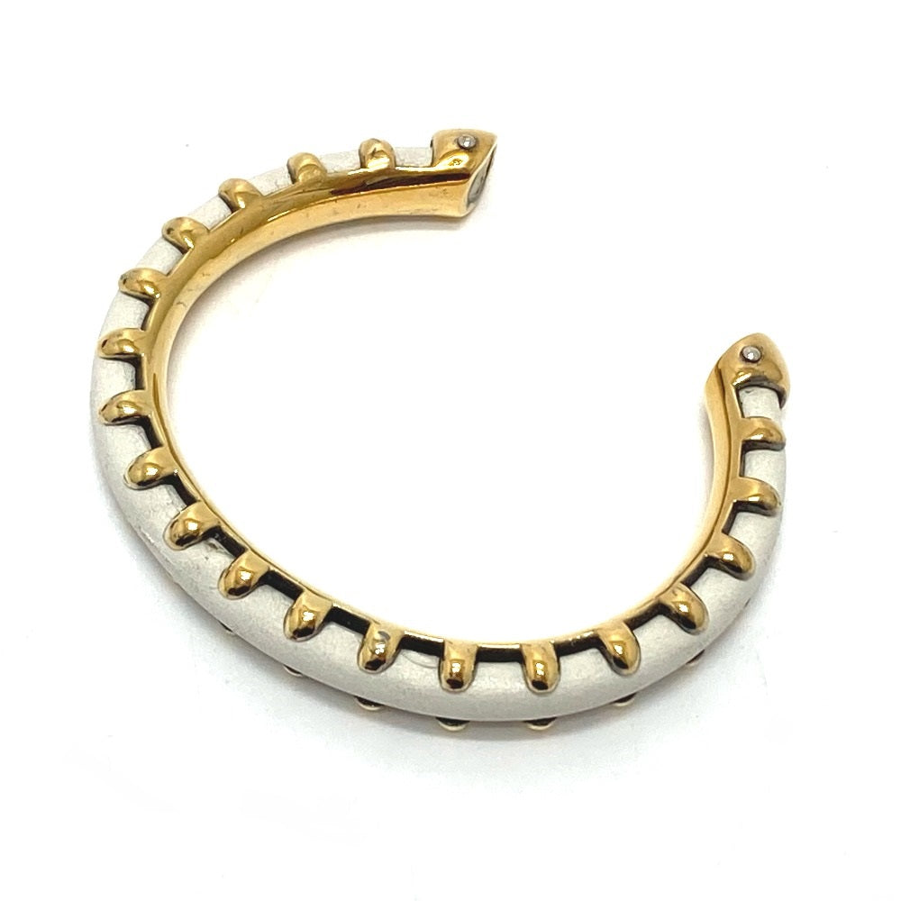 HERMES Bangle Metal, Leather white Horseshoe vintage Women  d