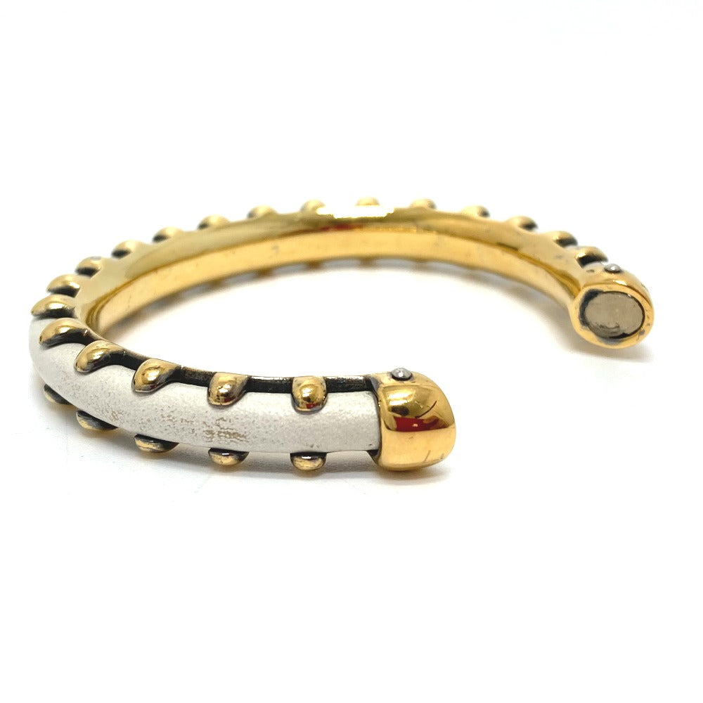 HERMES Bangle Metal, Leather white Horseshoe vintage Women  d