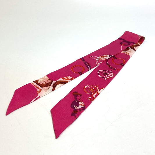 HERMES scarf silk pink Fashion Accessories Overall handle Women  d