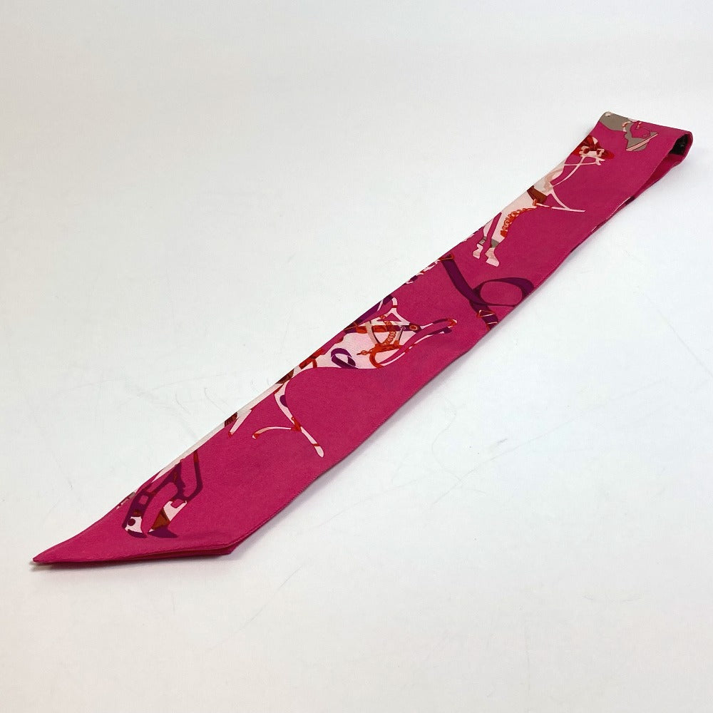 HERMES scarf silk pink Fashion Accessories Overall handle Women  d