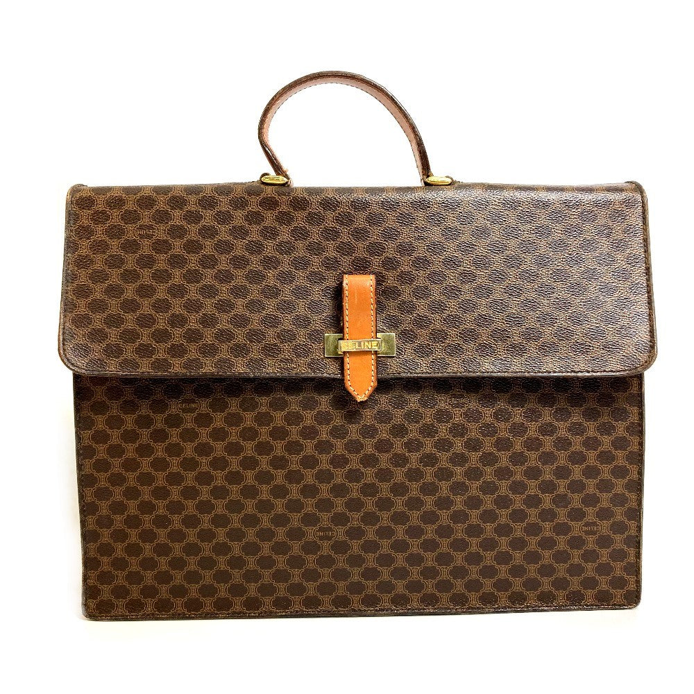 CELINE Business bag PVC / Leather Brown Macadam   unisex(Unisex)