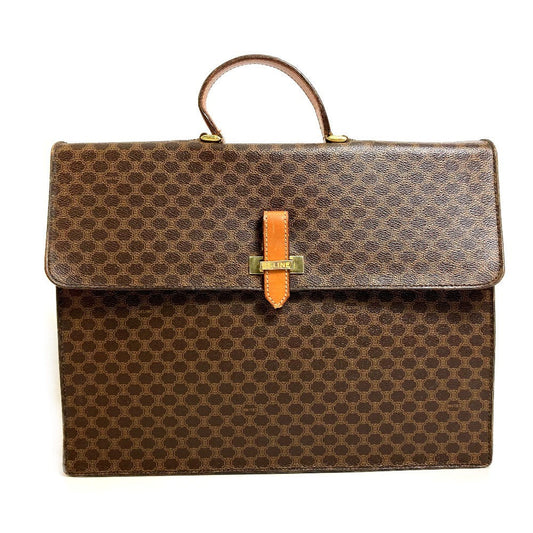 CELINE Business bag PVC / Leather Brown Macadam   unisex(Unisex)