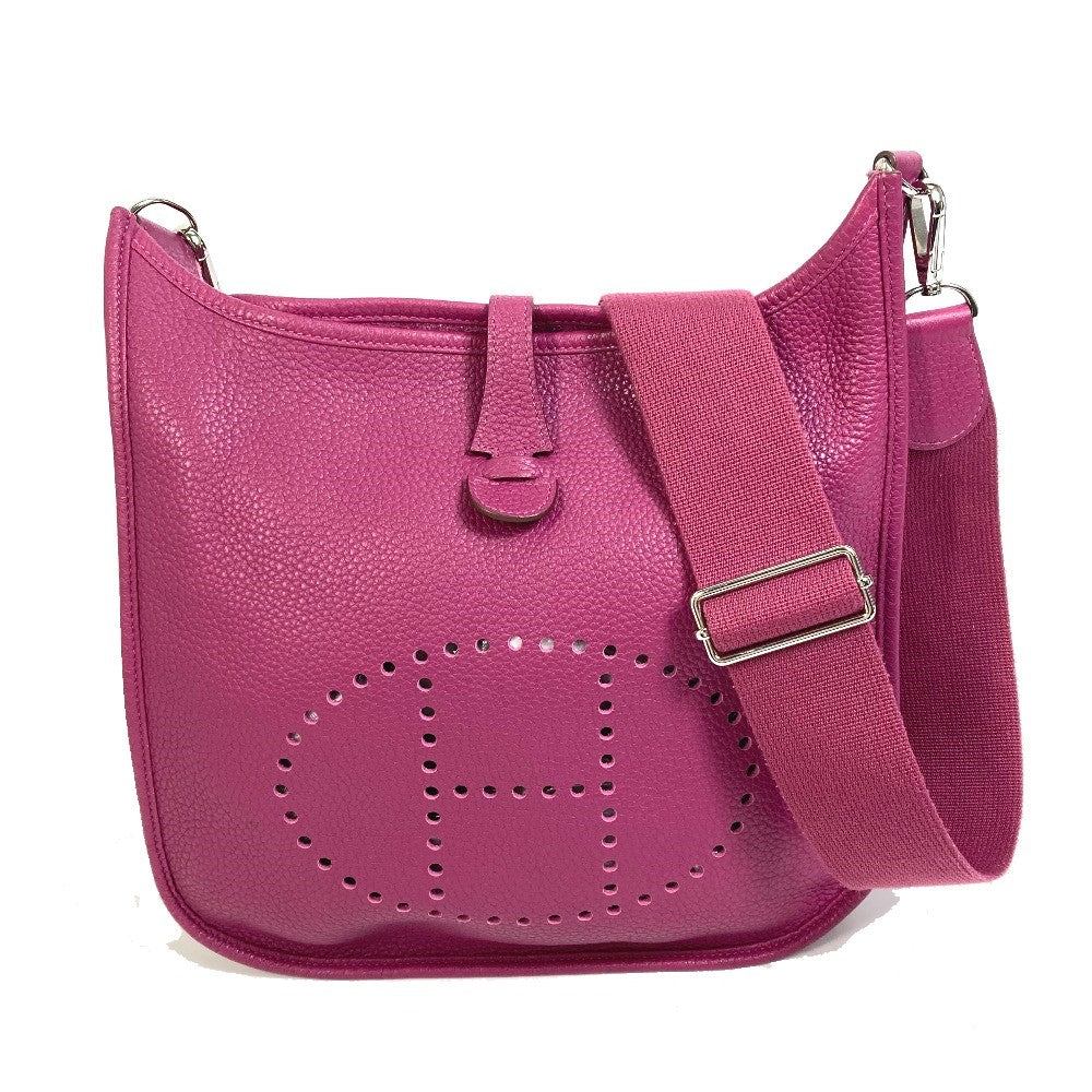 HERMES Shoulder Bag Taurillon Clemence Purple type Evelyn3 PM Troyes Women  d