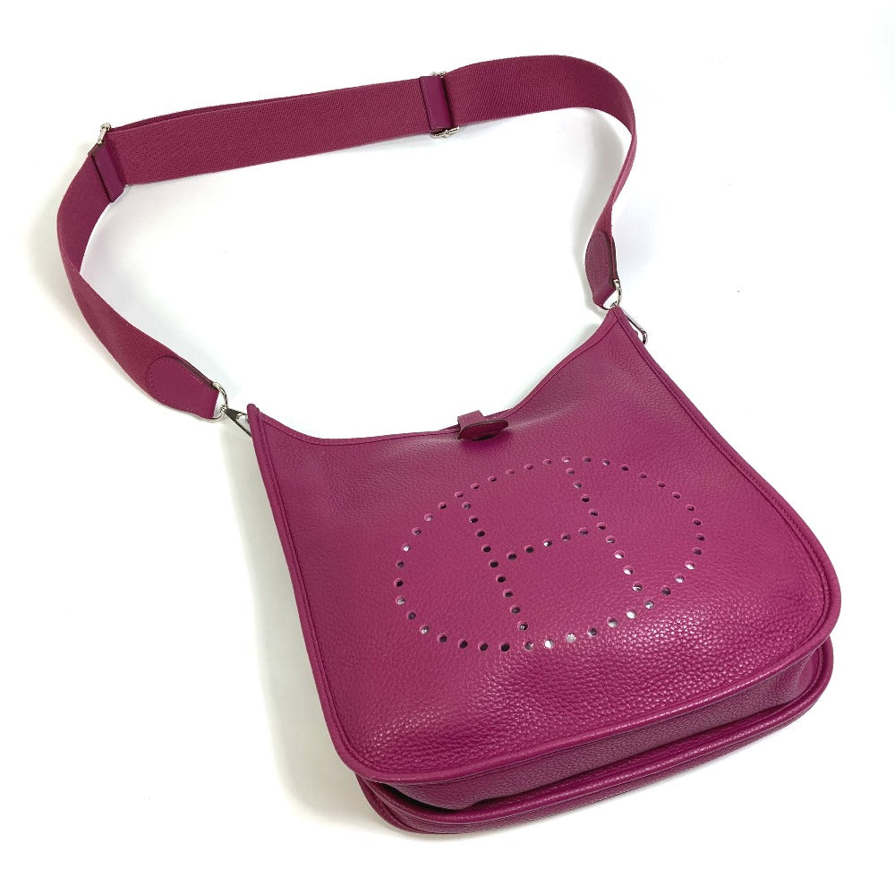 HERMES Shoulder Bag Taurillon Clemence Purple type Evelyn3 PM Troyes Women  d