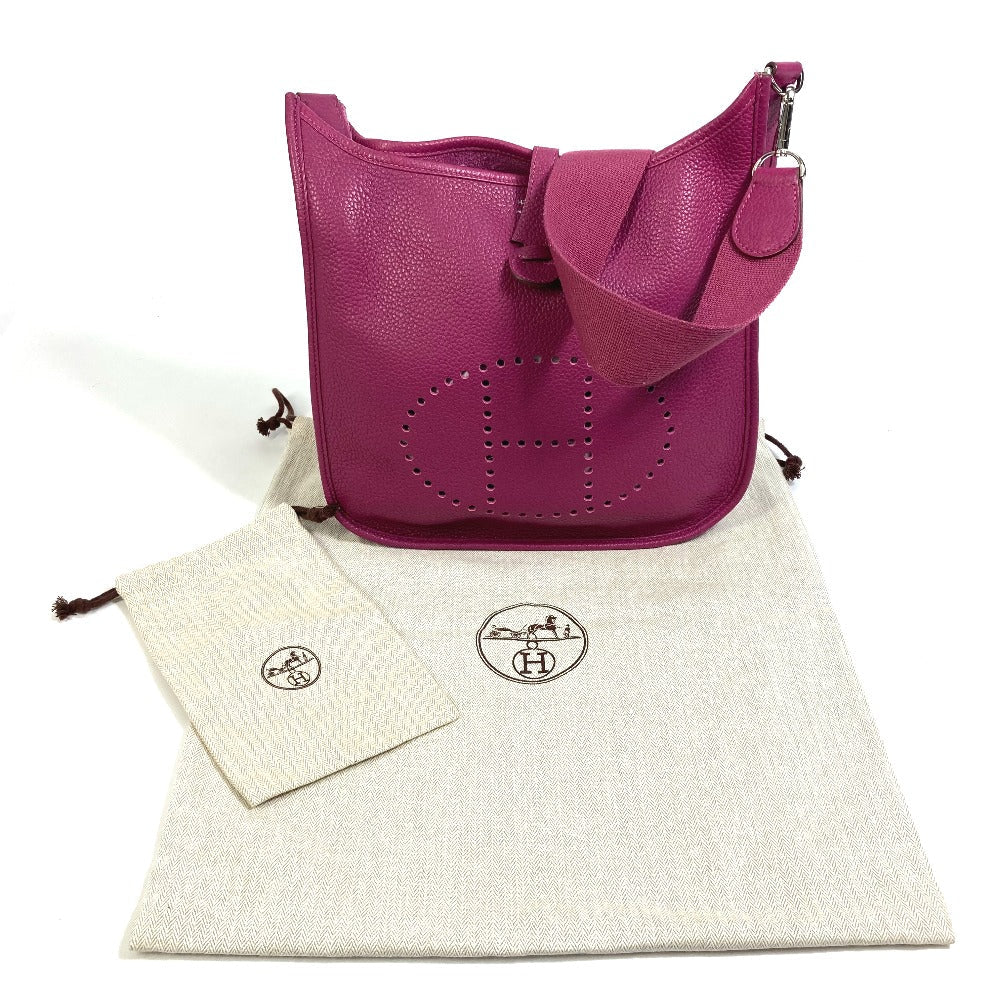 HERMES Shoulder Bag Taurillon Clemence Purple type Evelyn3 PM Troyes Women  d