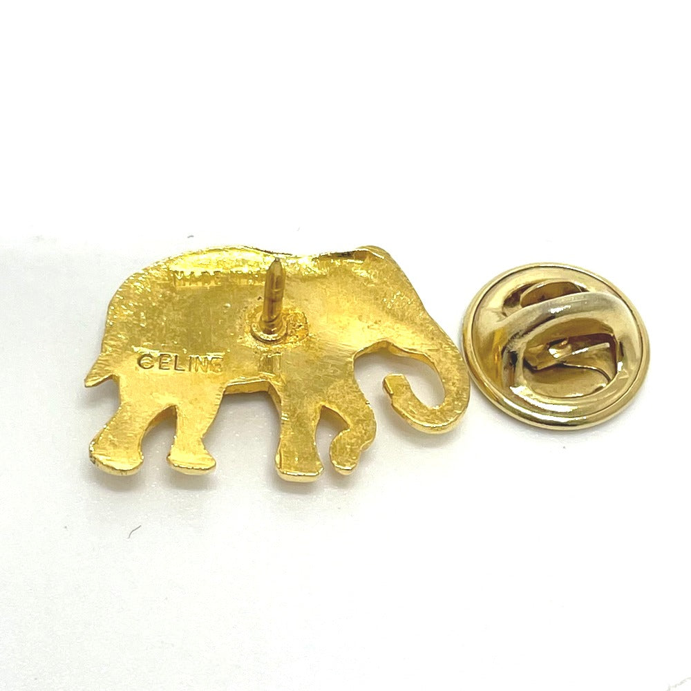 CELINE Brooch Gold Plated, Rhinestone gold Pin Brooch Women