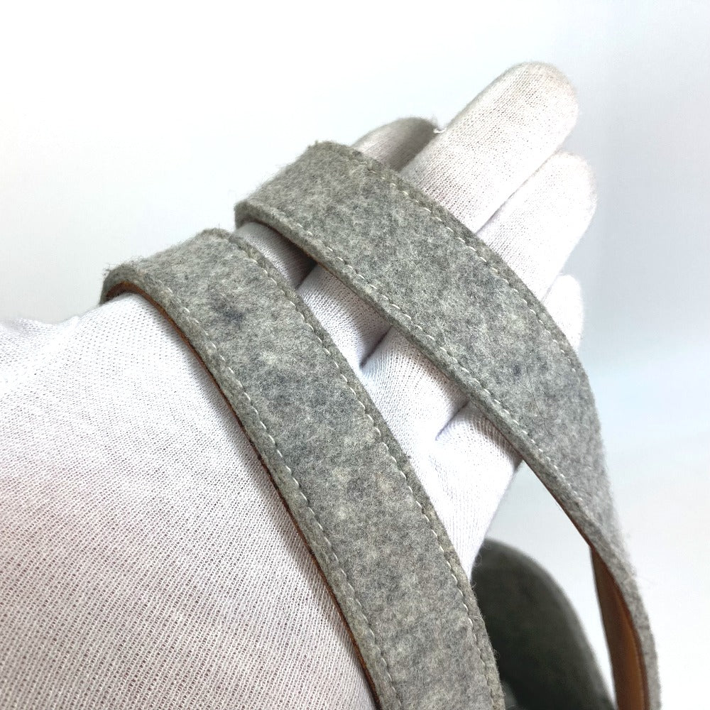 HERMES Tote Bag Felt, Leather gray Shoulder Bag Shoulder Bag Tote Bag Women  d
