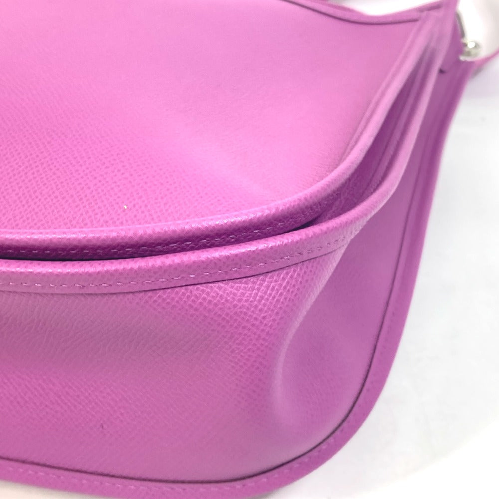 HERMES Shoulder Bag Epsom purple H logo punching Evelyn 2 GM Women  d