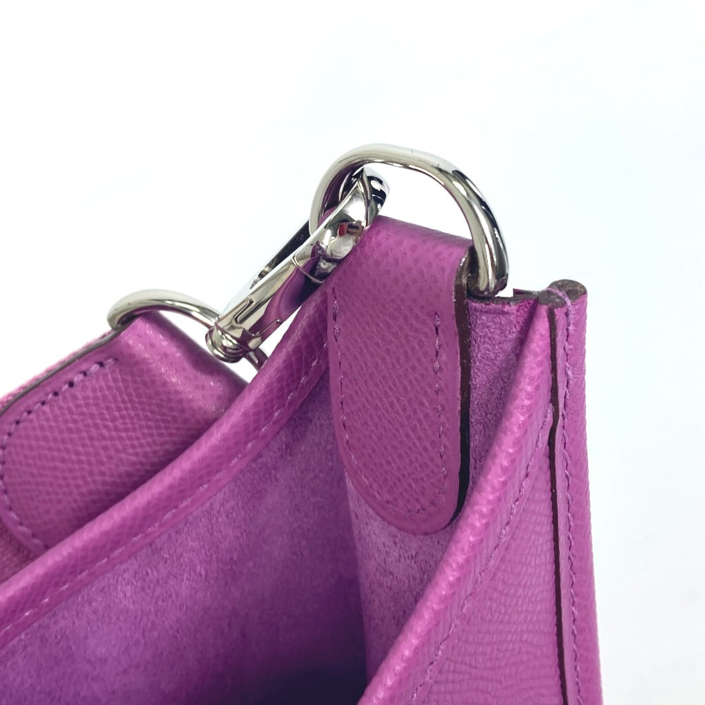 HERMES Shoulder Bag Epsom purple H logo punching Evelyn 2 GM Women  d