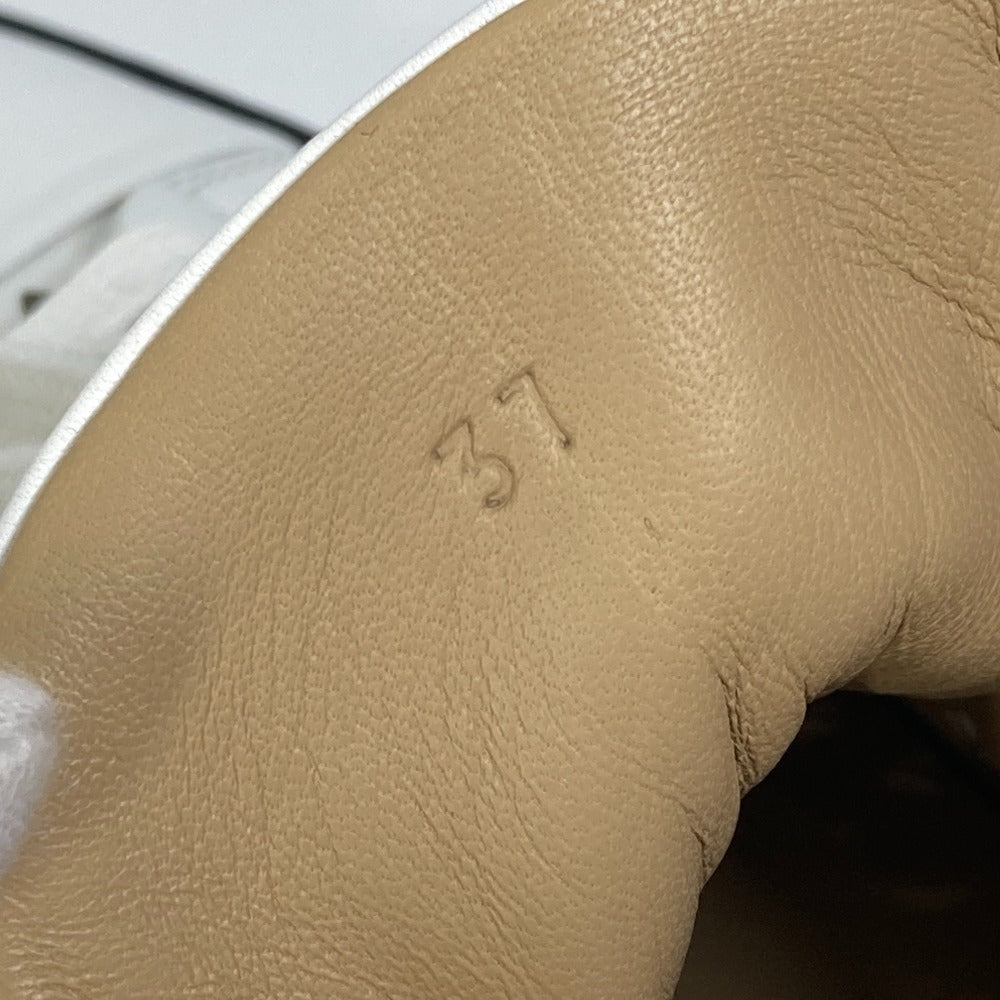 HERMES sneakers leather white punching High cut Women 37  d
