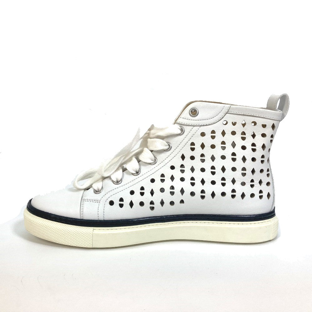 HERMES sneakers leather white punching High cut Women 37  d