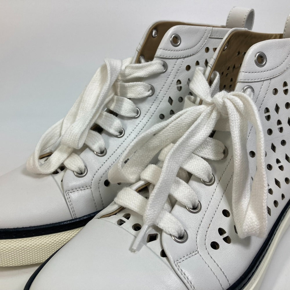 HERMES sneakers leather white punching High cut Women 37  d