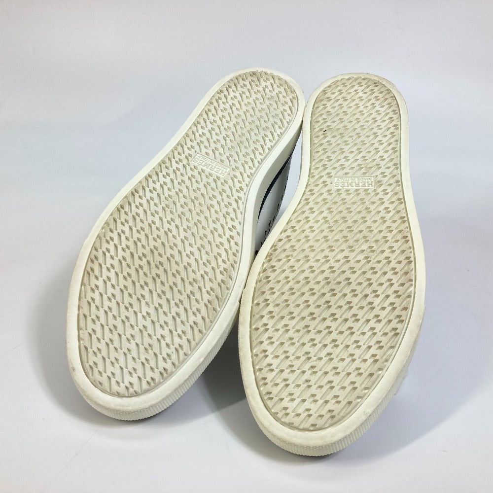 HERMES sneakers leather white punching High cut Women 37  d