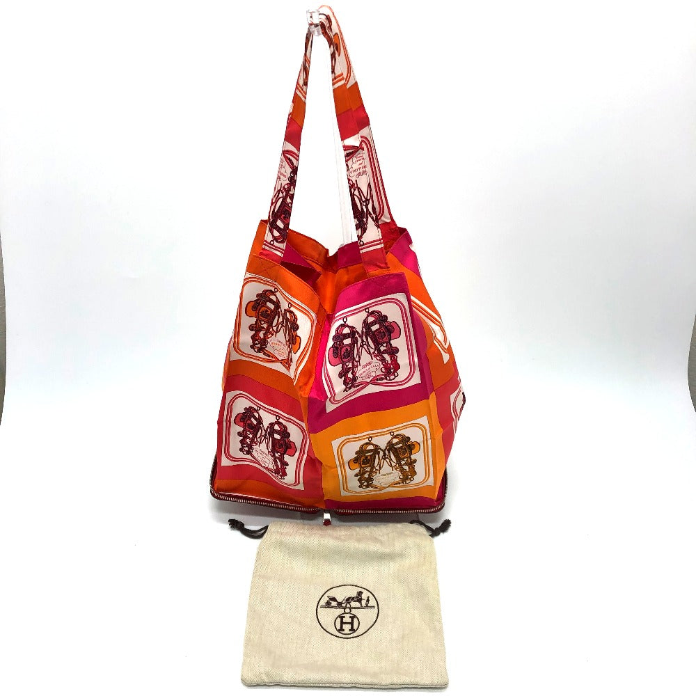 HERMES Tote Bag Buffel Skipper / Silk Red silky pop handbag Brides de Gala Women  d