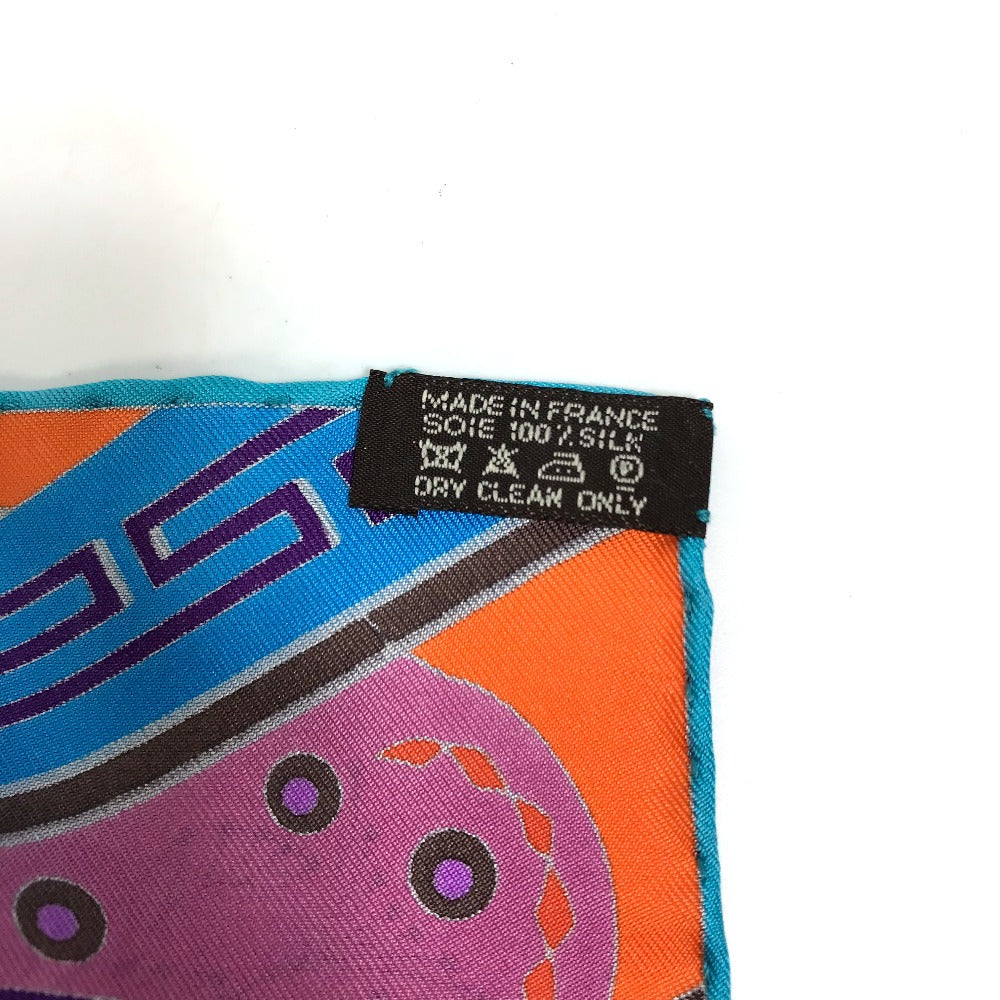 HERMES scarf silk orange x purple x blue Concours detriers Carre 90 Women  d
