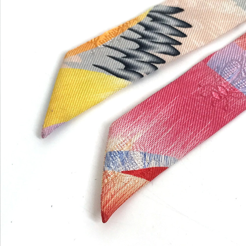 HERMES scarf silk multicolor ALLOVER MARBLE SILK Twilly Doll Women  d