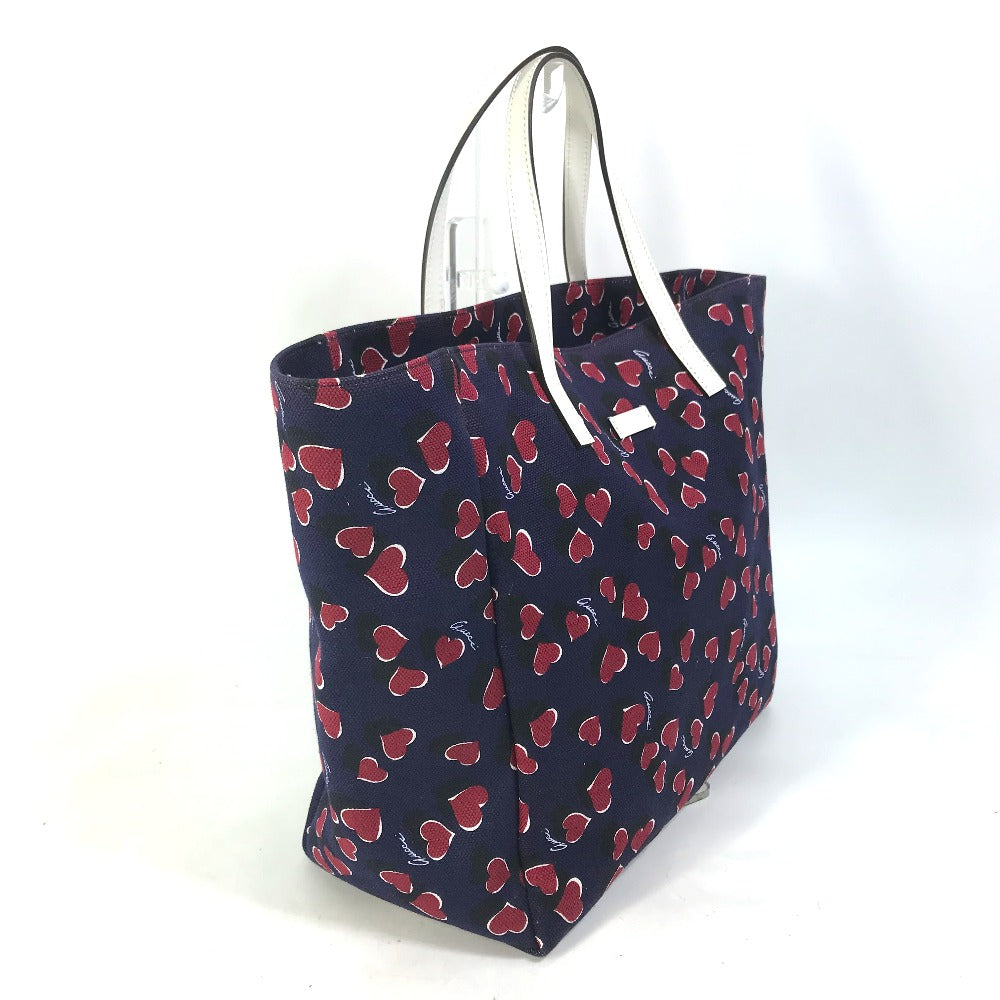 GUCCI Tote Bag 282439  Canvas / leather Navy heart Women Secondhand