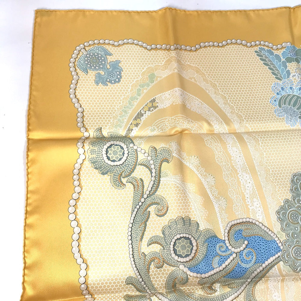 HERMES scarf silk yellow Doigts de Fee Fairy finger Women  d