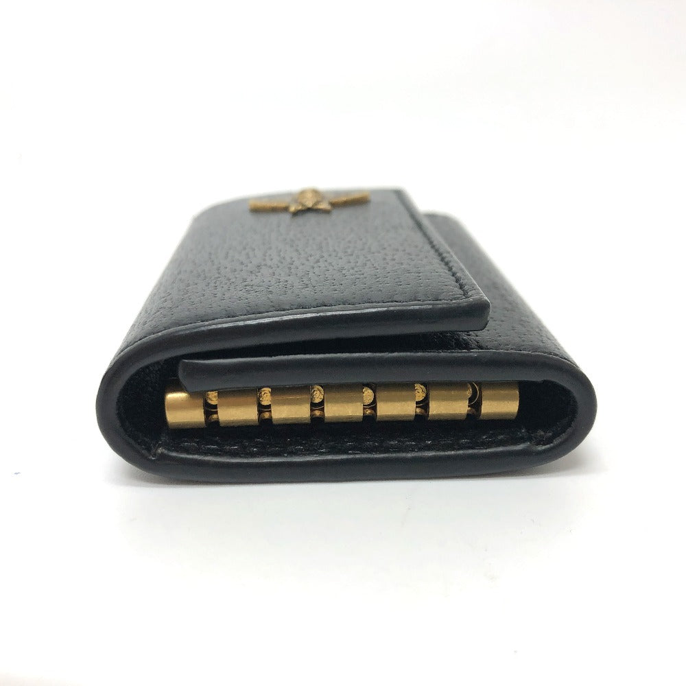 GUCCI Key case Key holder  523683 leather black BEE six hooks Women