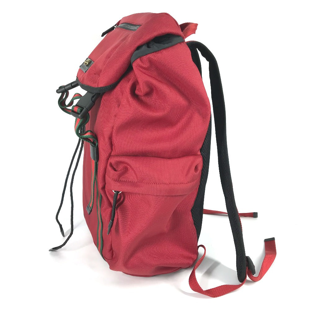 GUCCI Backpack 429037 Nylon / leather Red Sherry tiger cat head mens