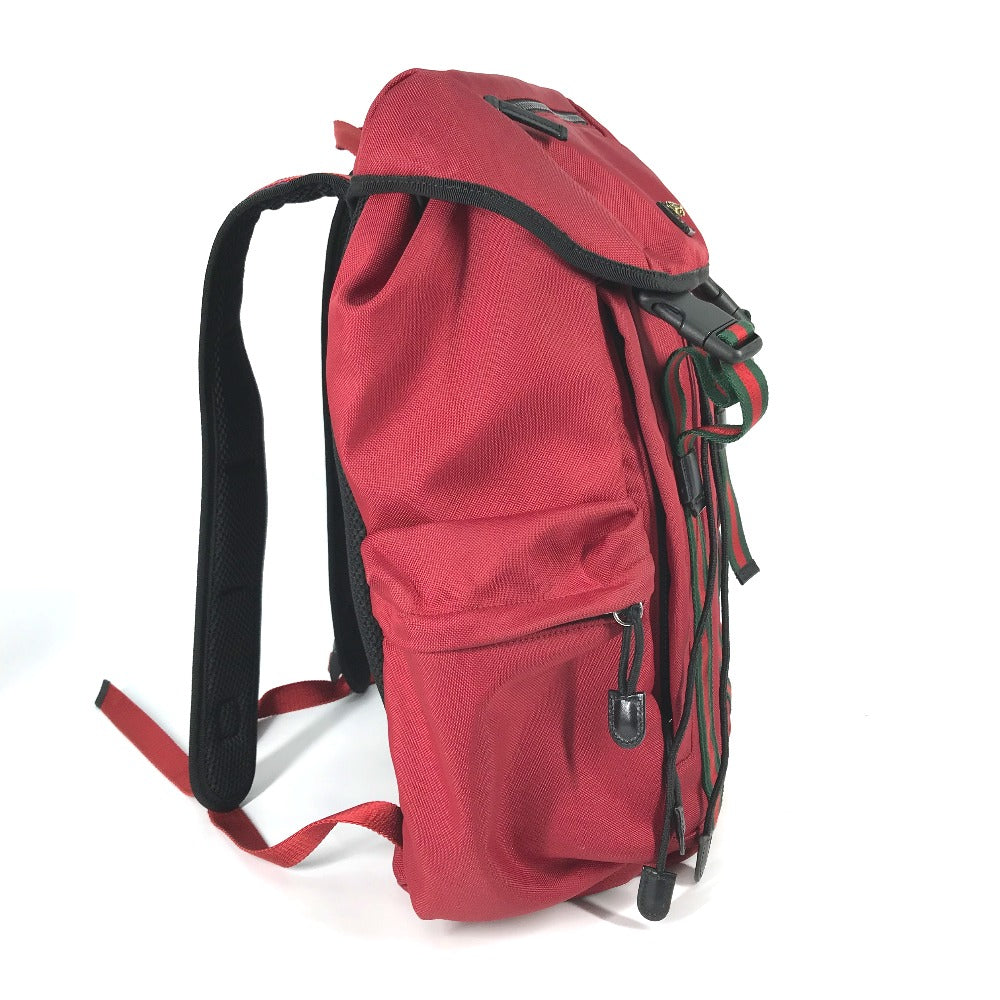 GUCCI Backpack 429037 Nylon / leather Red Sherry tiger cat head mens