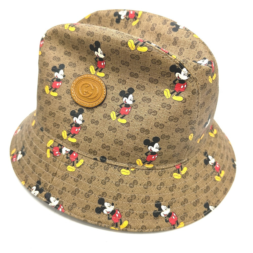 GUCCI hat 602978 GG Supreme Canvas Brown Mini GG DISNEY Mickey Mo  unisex(Unisex) L