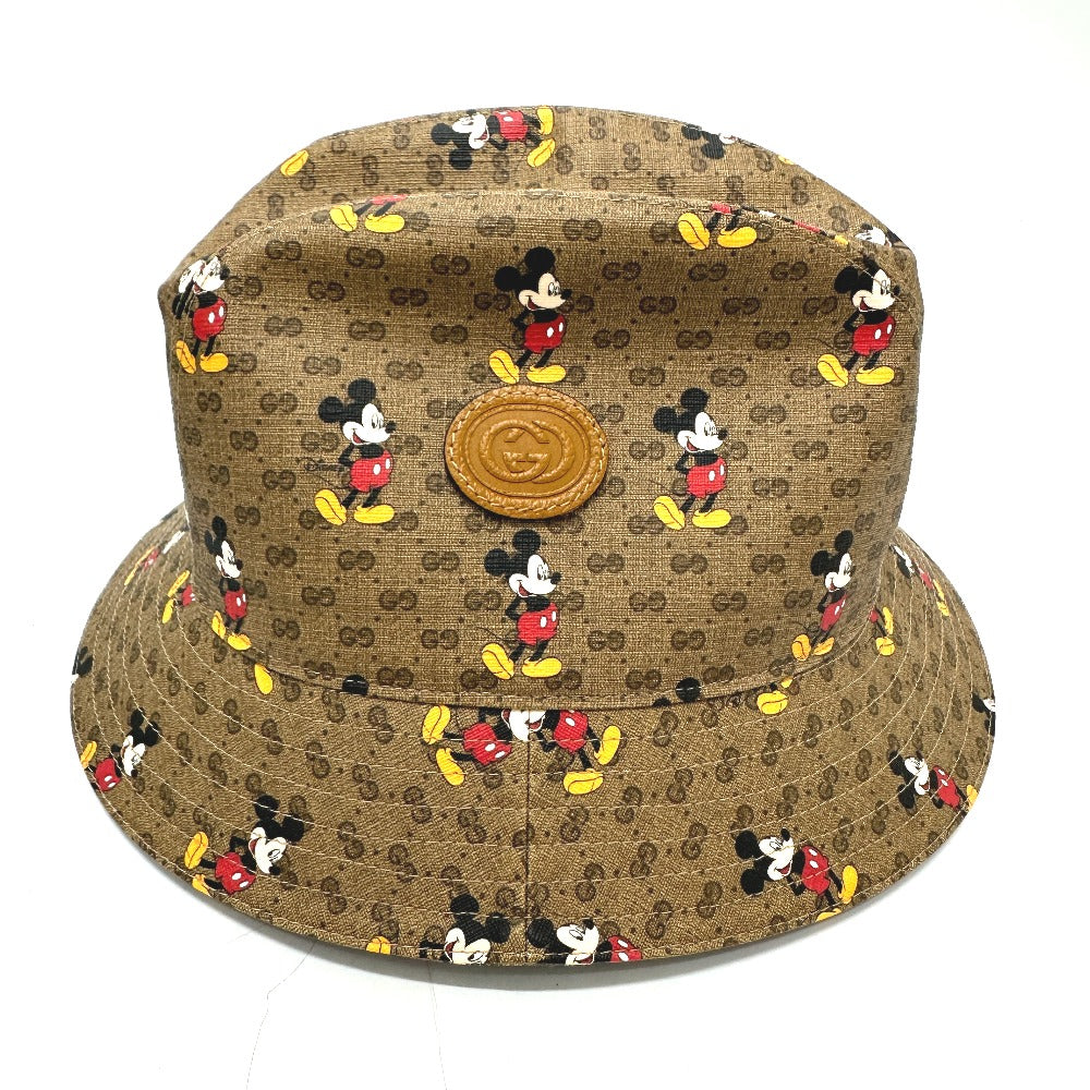 GUCCI hat 602978 GG Supreme Canvas Brown Mini GG DISNEY Mickey Mo  unisex(Unisex) L