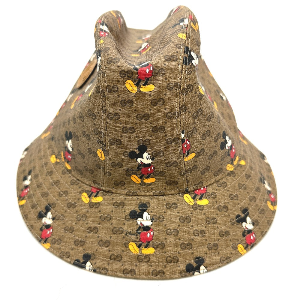 GUCCI hat 602978 GG Supreme Canvas Brown Mini GG DISNEY Mickey Mo  unisex(Unisex) L