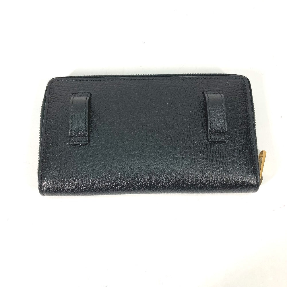 GUCCI Long Wallet Purse 699304 leather black Belt bag Waist bag GG mens