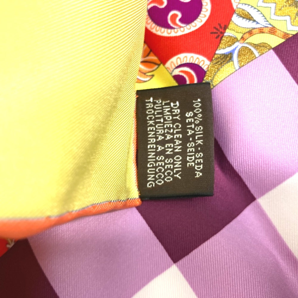 HERMES scarf silk Yellow x multicolor Carre 90 LArt du Sarasa Sarasa Art Women  d