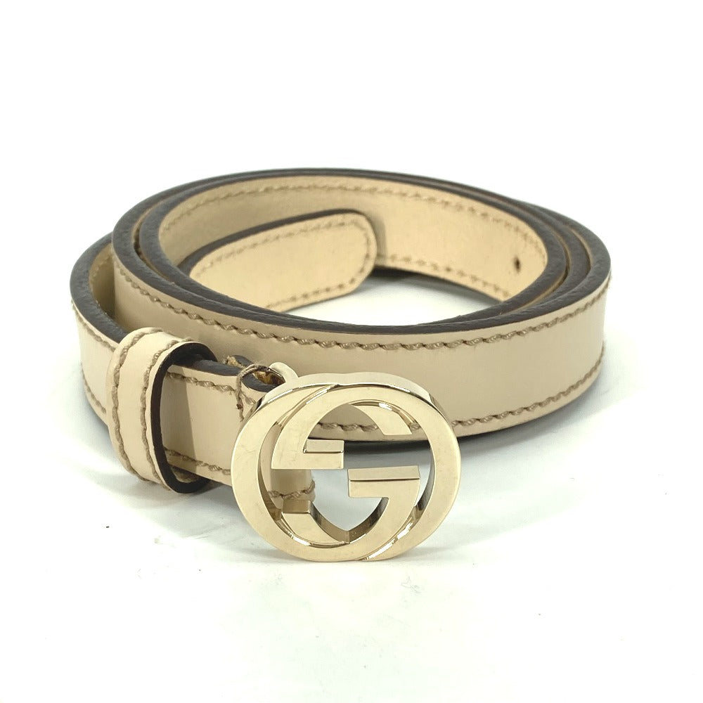 GUCCI belt 159614 leather Ivory GG Soho Women 80