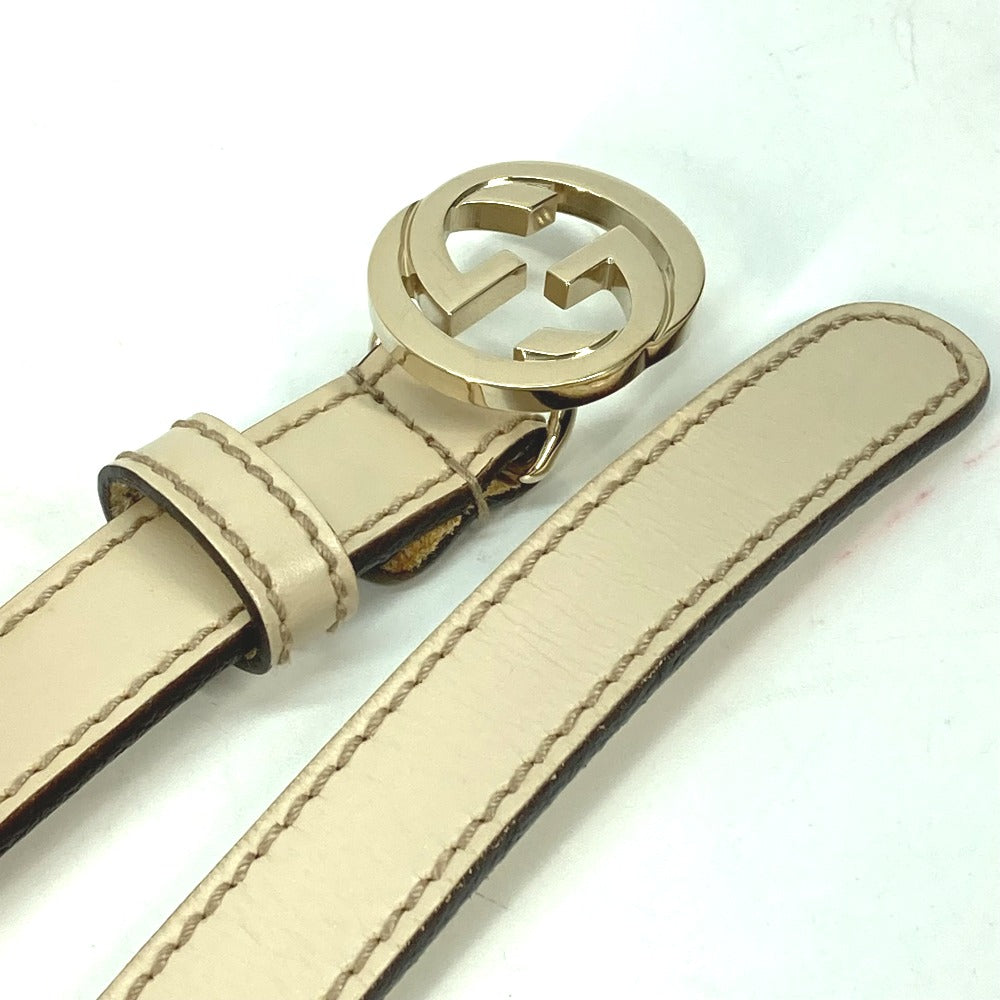 GUCCI belt 159614 leather Ivory GG Soho Women 80