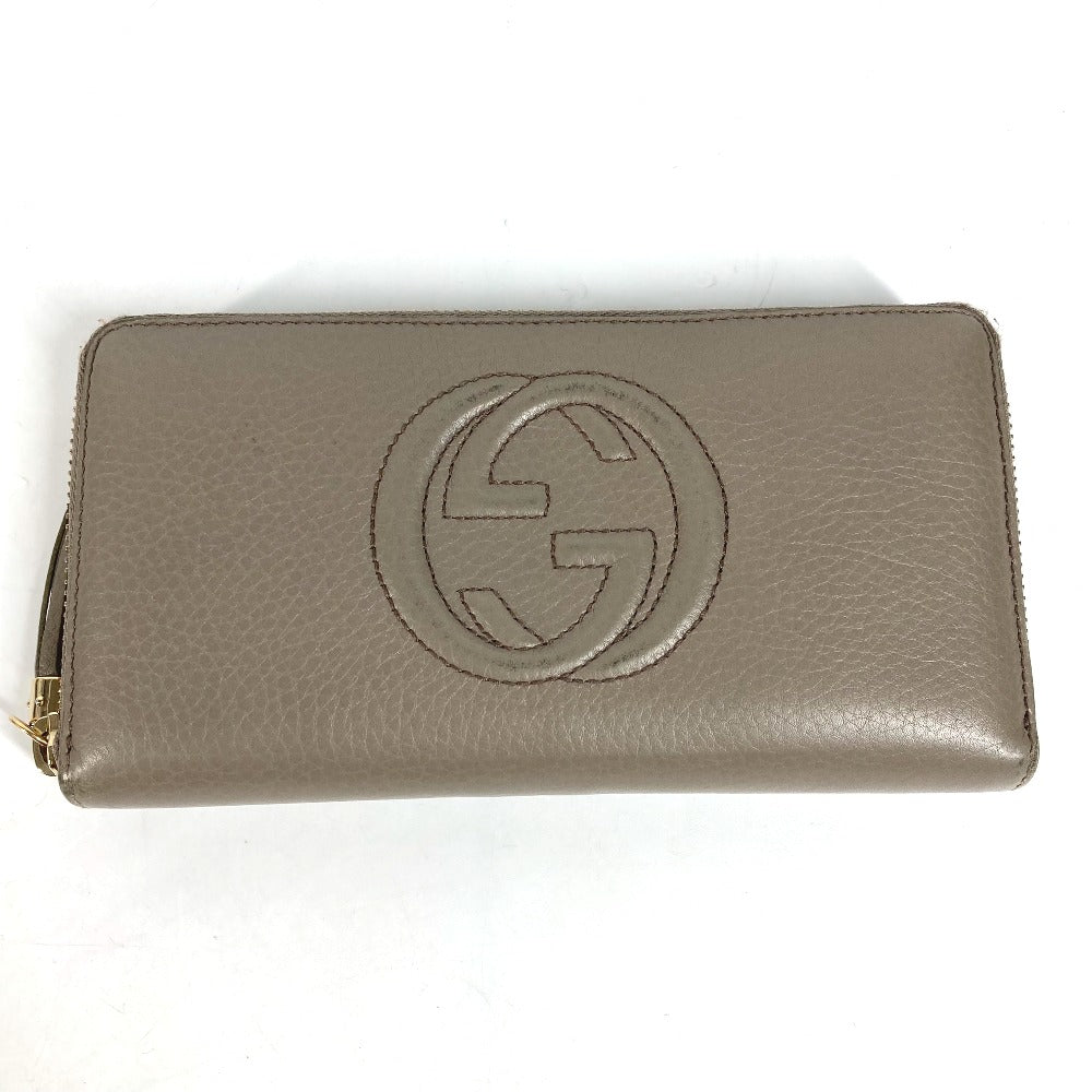 GUCCI Long Wallet Purse 282413  leather beige Long wallet with tassel GG Soho Women