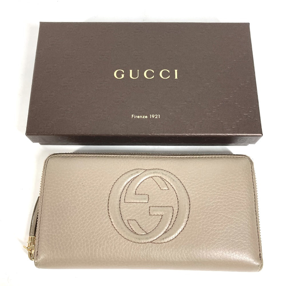 GUCCI Long Wallet Purse 282413  leather beige Long wallet with tassel GG Soho Women