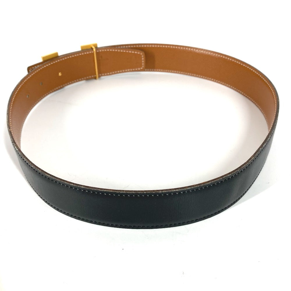 HERMES belt Calf leather Black x Leather H belt Constance Women 65  d