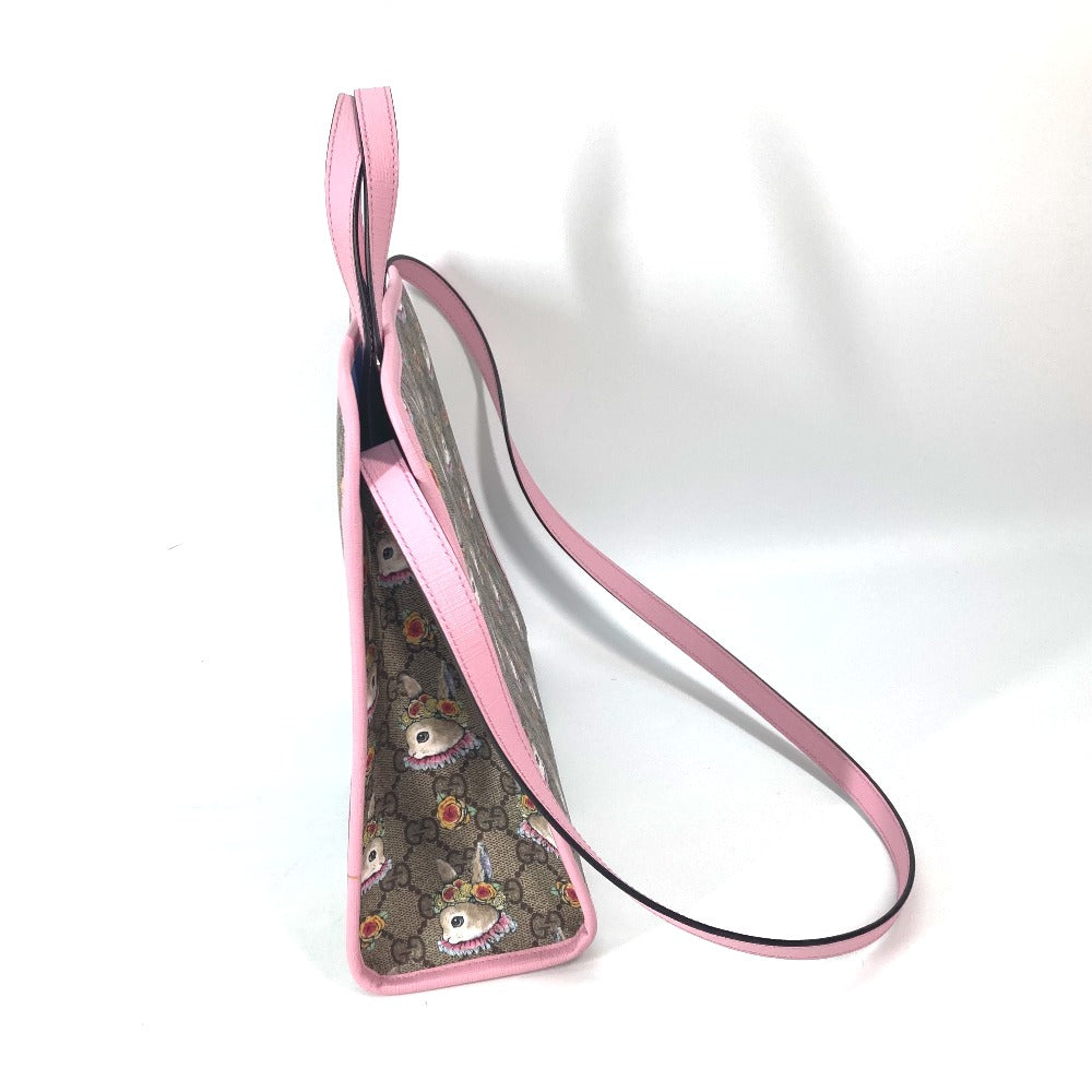 GUCCI Tote Bag 630542 GG canvas Beige x pink Children's Rabbit Yuko Higuchi Kids