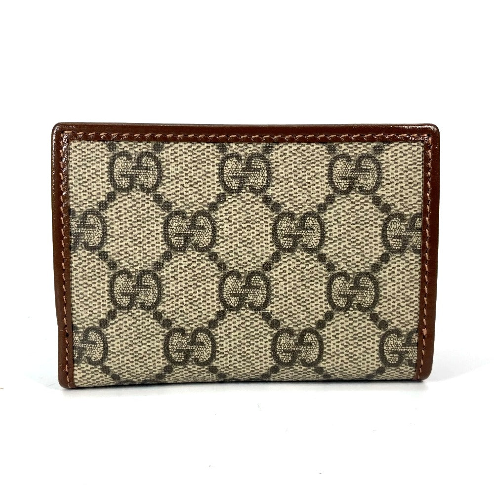 GUCCI Trifold wallet 644462 GG Supreme Canvas beige GG Supreme Horsebit Women
