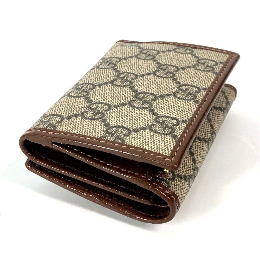 GUCCI Trifold wallet 644462 GG Supreme Canvas beige GG Supreme Horsebit Women