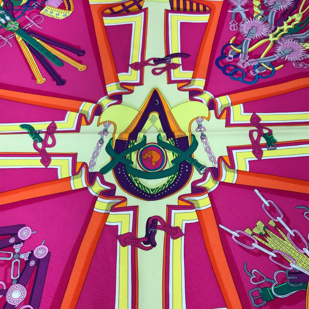 HERMES scarf silk Orange BOUQUETS SELLIER Women  d