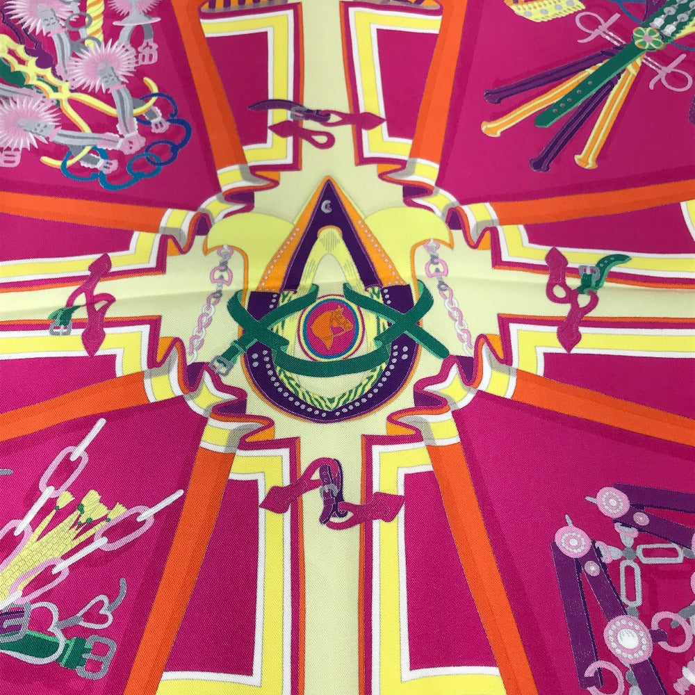 HERMES scarf silk Orange BOUQUETS SELLIER Women  d